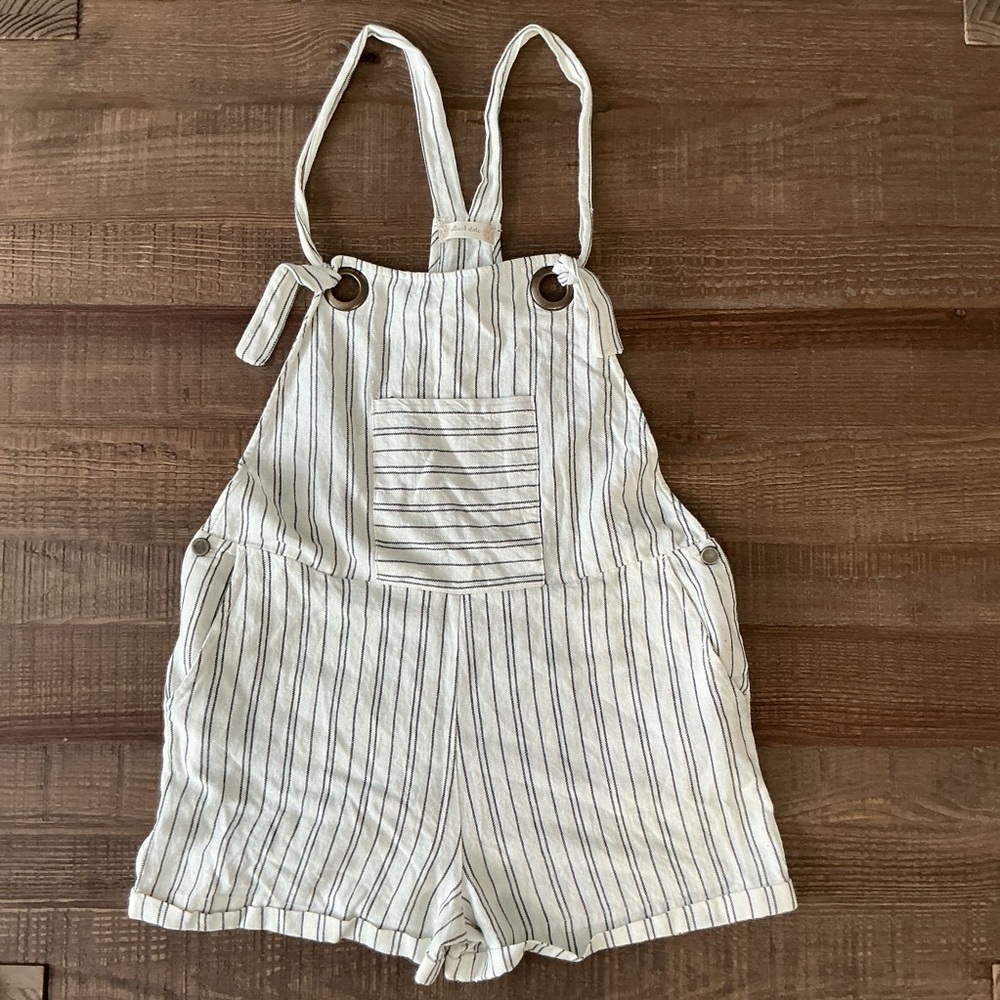 Altar’s State Black Striped Jumpsuit Size Large